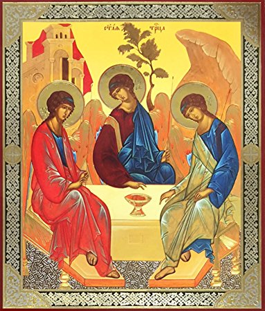 Russian Orthodox Holy Trinity Icon Old Testament Trinity Rublev 8 3/4 Inch