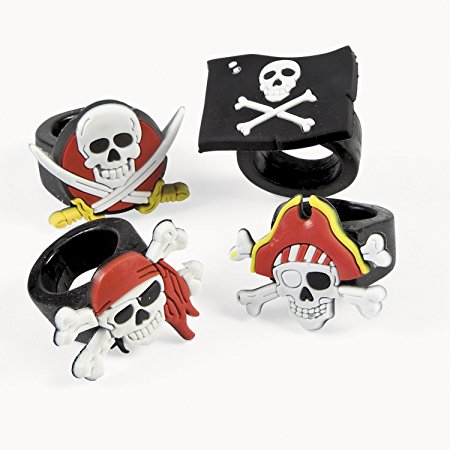 Fun Express Rubber Pirate Rings (12 Count)