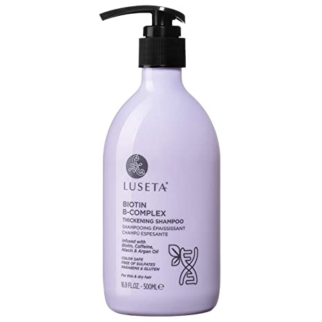 Luseta Biotin B-Complex Thickening Shampoo for Hair Growth and Strengthener - Hair Loss Treatment for Thinning Hair With Biotin Caffein and Argan Oil for Men & Women - All Hair Types 16.9oz