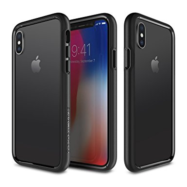 iPhone X Bumper Case, Patchworks Level Silhouette Series in Black - [Frame Protection] No Bulk [Air Pocket Interior] Thin Lightweight Triple Layer Protection Slim Frame Rugged Cover