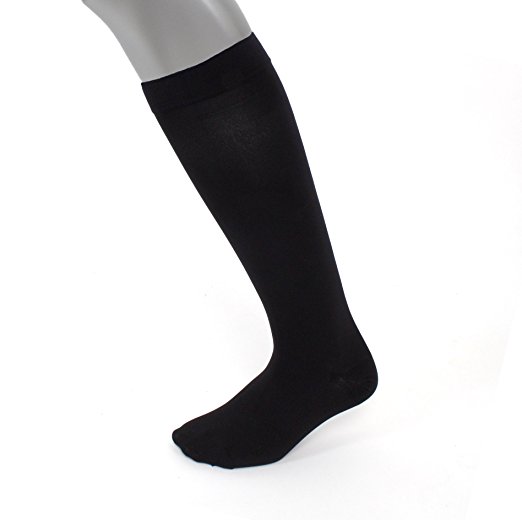 Compression Socks | Mens Black Dress Casual (1 pair) | (15-20 mmHg) Graduated | Sock Size 10-13 | Improve Foot Health Comfort Circulation for Diabetes, Edema, Flight Travel, Swollen Feet