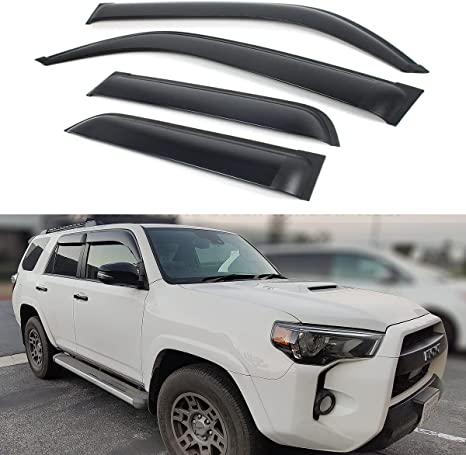 Off-Road Window Visor RAIN Guard Deflector W/ Clips Compatible with 2010-2021 Toyota 4RUNNER