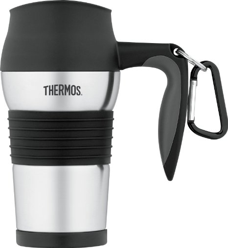 Thermos 14 Ounce Vacuum Insulated Stainless Steel Travel Mug, Stainless Steel