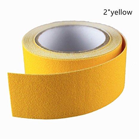 Alisan Hight Traction Anti Slip Safety Tape-2" 16 Feet Adhesive Non Slip Strip for Stairs, Bathroom, Dishwashing Room or Other Slippery Occasion, Suitable for Indoor and Outdoor Use (2", yellow)
