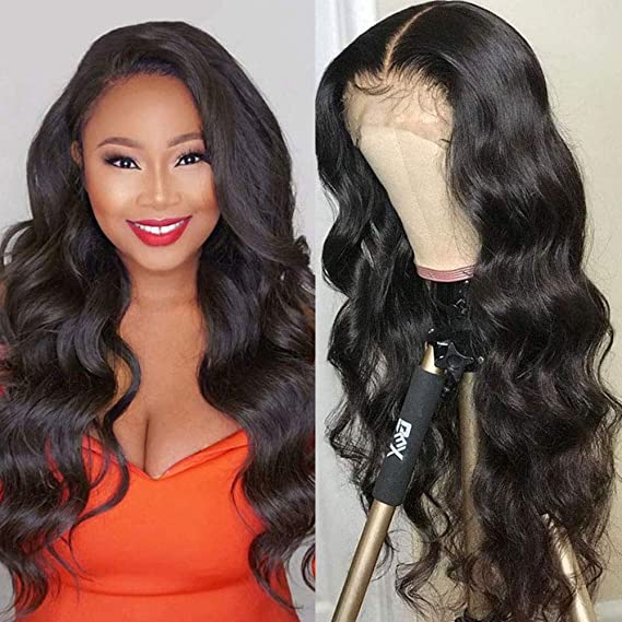 QTHAIR 12A Lace Frontal Wigs Pre Plucked with Baby Hair Brazilian Body Wave Human Hair Lace Front Wigs 20" Natural Hairline for Black Women Natural Balck Color Unprocessed Virgin Brazilian Hair Wigs