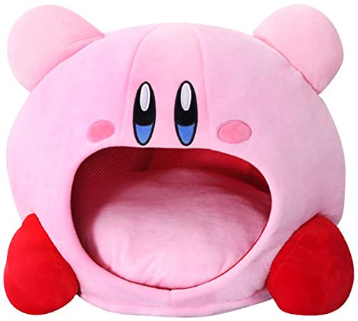 Cugap Headgear Kirby Cartoon Stuffed Plush Animal Hat Plush Doll Headgear Pillow Nap Supply Baby Birthday Toys Photo Props Functions Pink