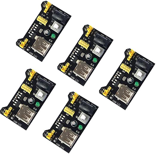 N / A 5pcs 3.3V 5V Power Supply Module for MB102 102 Prototype Breadboard DC 6.5-12V or USB Power Supply Module