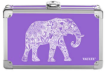 Vaultz Locking Supply Box, 5" x 2.5" x 8.5", Purple Elephant (VZ03600)