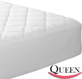 Utopia Bedding Quilted Fitted Mattress Pad Cover CottonPolyester Blend Adds Cushioning and Preserves Mattress Queen
