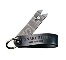 Snake Bite the Original Keychain Bottle Opener and Churchkey with Waterproof Flexible Silicone, Black