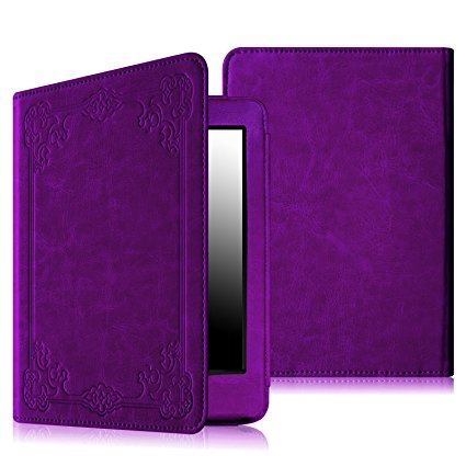 Fintie Folio Case for Kindle Paperwhite - The Book Style PU Leather Cover with Auto Sleep/Wake for All-New Amazon Kindle Paperwhite (Fits 2012, 2013, 2015 and 2016 Versions), Vintage Glory Purple