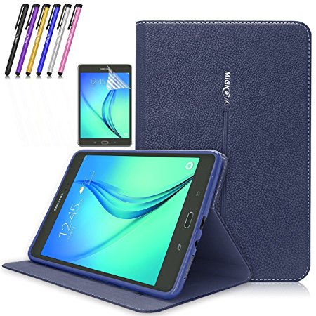 Galaxy Tab A 8.0 Case, Mignova Slim-Fit with Auto Sleep/Wake Feature Case Cover for Samsung Galaxy Tab A 8.0 inch Tablet T350 P350  Screen Protector Film and Stylus Pen (Blue)