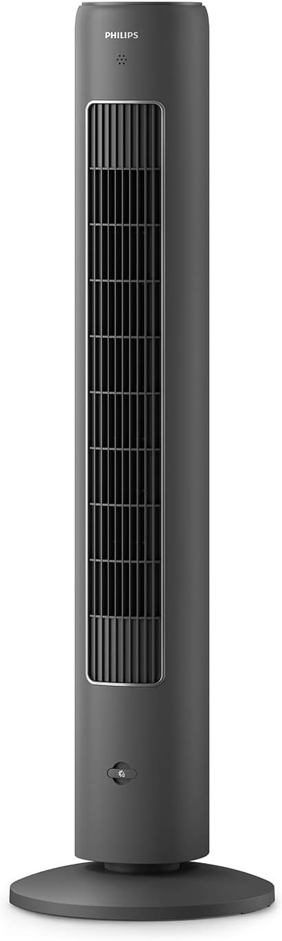 PHILIPS Oscillating Tower Fan 5000 Series, 105 cm slim design, Remote control, Timer, 3 Speeds, 3 Modes, 40W, Powerful Yet Quiet Airflow, Suitable For Aromatherapy, Dark Grey (CX5535/11)