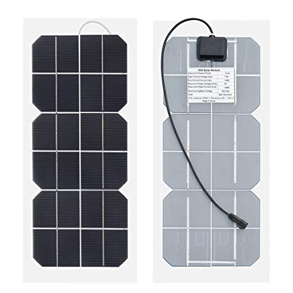 XINPUGUANG 10W Flexible Solar Panel 6V Monocrystalline Photovoltaic PV Module with DC Alligator Clip Cable for Charging 3.7 Volt Battery(6V)