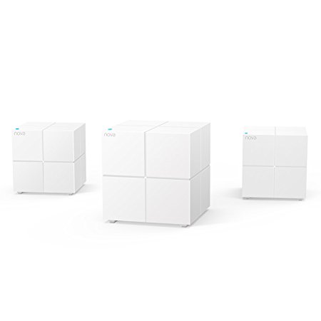 Tenda NOVA Mesh WiFi System, Whole-home 6000 Square Feet Coverage, AC1200 Dual-Band 867Mbps/5GHz   300Mbps/2.4GHz, Smart Auto-path Selection Technology, APP Control, Plug &Play, Works with Amazon Echo/Alexa, Pack of 3