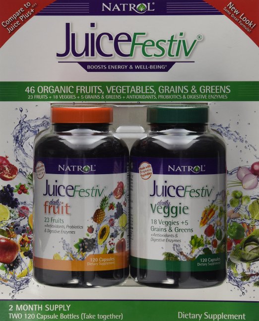 Natrol JuiceFestive: Fruits and Vegetables in Capsules 240 capsules (2 Month Supply)