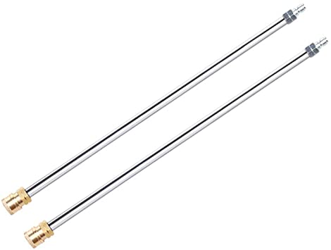 WOJET Pressure Washer Surface Cleaner Extension Wand 2 Packages 16-Inch Including 1/4''Plug and 1/4'' Quick-Connect Fitting