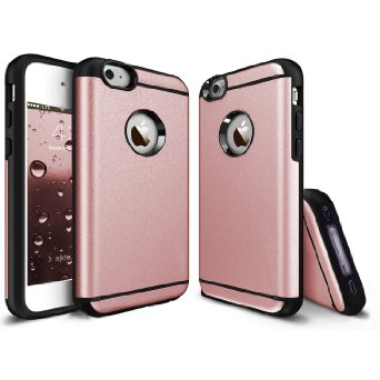 iPhone 4 Case, iPhone 4S Case, CHTech Fashion Double Layer Heavy Duty Protection Scratch Proof Armor Case Cover for Apple iPhone 4/4S (Rose Gold)