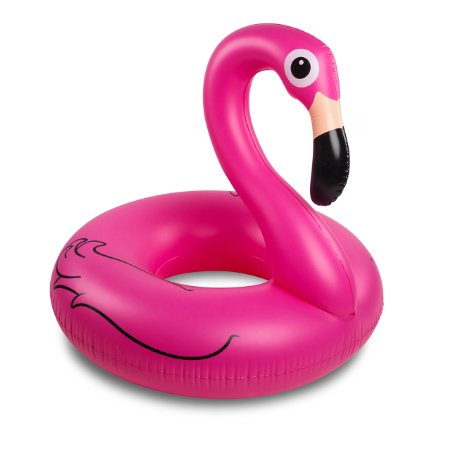 BigMouth Inc Pink Flamingo Pool float, inflates to over 4ft. wide
