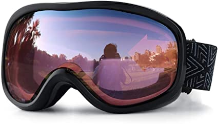 SPOSUNE Ski Goggles Dual Layers Lens Design Anti-Fog UV Protection for Men Women