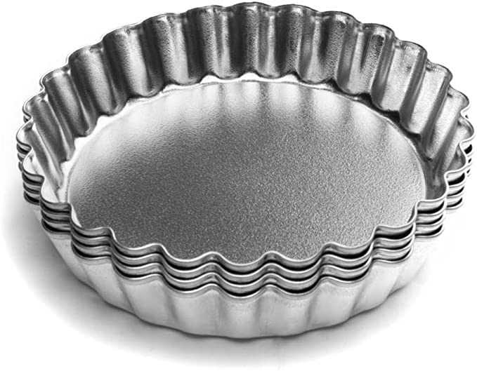 Fox Run 4590 4-Inch Tartlet/Quiche Pan Set with Removable Bottom, Set of Four