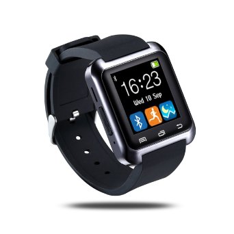 Estone Bluetooth Wrist Smart Watch with Pedometer/Stopwatch/Alarm for Smartphone Android Iphone - Black