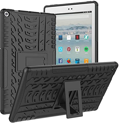 ROISKIN Dual Layer Heavy Duty Shockproof Impact Resistance Protective Case with Kickstand for Tablet 10 inch Tablet Case 2019/2017 Released 9th /7th Generation