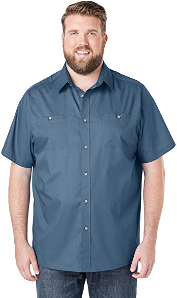 KingSize Men's Big & Tall Short Sleeve Solid Sport Shirt