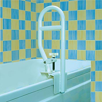 Homecraft Sturdy Bath Tub Grab Bar, Clamp On Rail for Bathtub, Elderly Living Assist Tool for Shower or Bath, At Home Bathroom Safety Attachment Handle for Obese, Disabled, Injured, or Post-Op