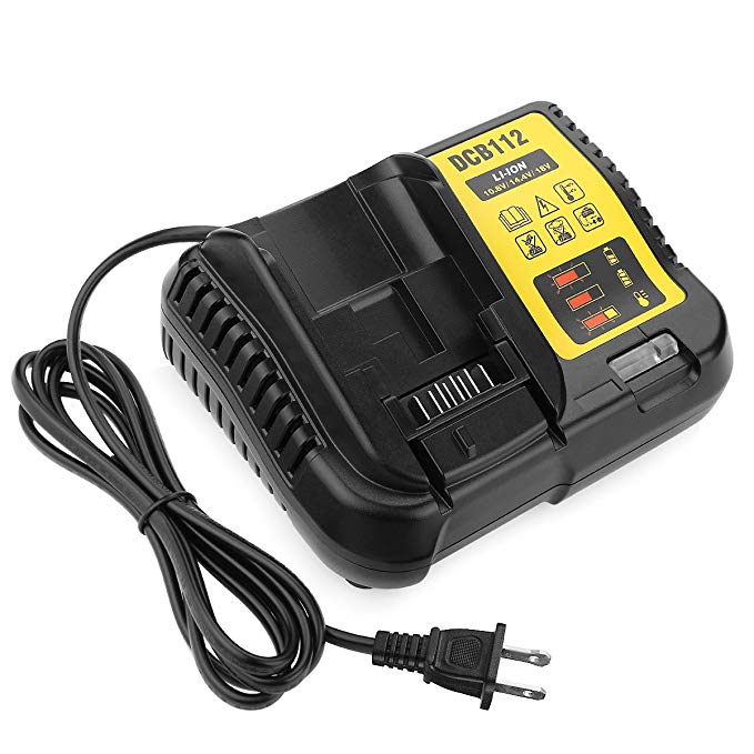 YABELLE 12V MAX and 20V MAX Replacement Li-Ion Battery Charger for Dewalt DCB112 DCB105 DCB115 DCB203 DCB205,2A Output DCB101
