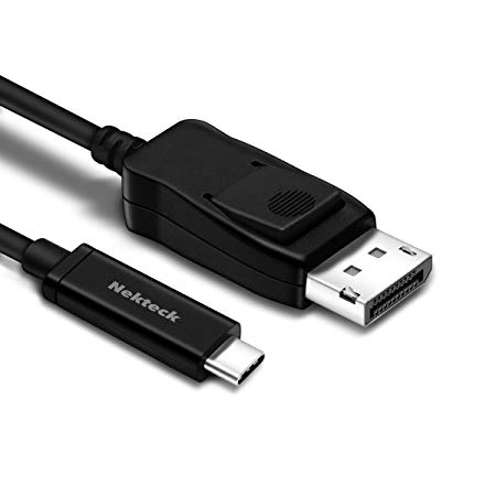 Nekteck Thunderbolt 3 to DisplayPort Adapter DP Cable 4K@60Hz Compatible with 2018 MacBook Air/Pro, Samsung Galaxy S9 Note 9, Chrome Book (USB C Compatible) Black 6.6ft