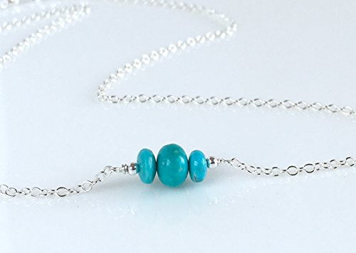 Sterling Silver Dainty Turquoise Necklace, Sleeping Beauty Turquoise Necklace, Real Turquoise Necklace, Turquoise Jewelry