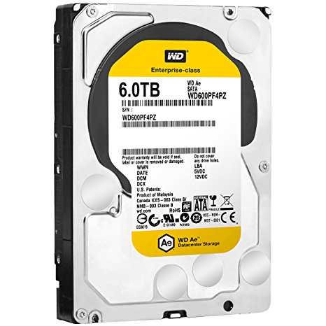 WD 6TB 3.5" AE Datacenter Archive SATA III 64 MB Cache Enterprise Hard Drive (WD6001F4PZ)