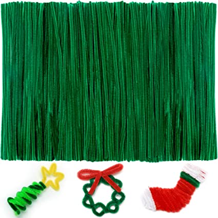 200psc Green Pipe Cleaners, Chenille Stems, Pipe Cleaners for Crafts, Pipe  Cleaner Crafts, Art and Craft Supplies. 