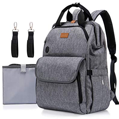 Diaper Bag Backpack, Lifewit Nappy Bag Hospital Bag with Changing Pad Multifunctional One-hand Opening and Closing Maternity Bag Travel Backpack for Mom&Dad