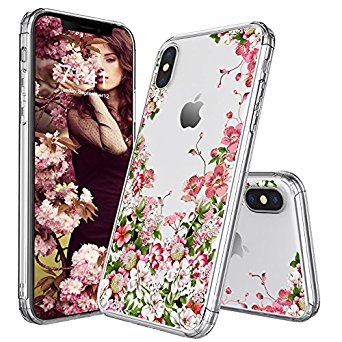 iPhone X Case, iPhone X Clear Case, MOSNOVO Floral Garden Flower Printed Clear Design Transparent Plastic Hard Slim Case with TPU Bumper Protective Cover for iPhone X / iPhone 10