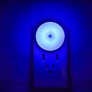 LED Night Light, Smart Movement Sensor, Plug in, Diffused Light, Energy Efficient, Motion Sensor Night Light, Blue, 2 Pack