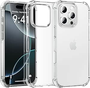 for iPhone 16 Pro Max Case Clear, Ultra [Slim Thin] Flexible Scratch Resistant TPU Gel Rubber Soft Skin Silicone Shockproof Protective Phone Case Cover for iPhone 16 Pro Max 6.9'' (Clear)