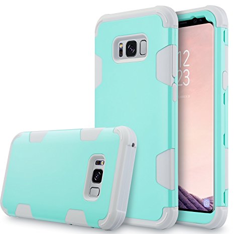Galaxy S8  Plus Case, S8 Plus Case,UrbanDrama 3 IN 1 Drop-Protection Hybrid Impact Heavy Duty Rugged Shockproof Bumper Anti Slip Full Body Protective Case for Samsung Galaxy S8 Plus 6.2'', Mint Green