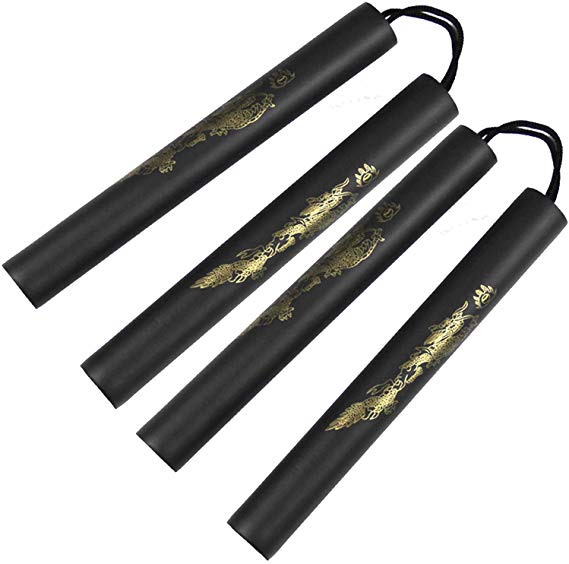 MSGumiho Nunchucks Nunchakus Safe Foam Rubber Training with Steel Chain 2PCS for Kids & Beginners Practice and Training