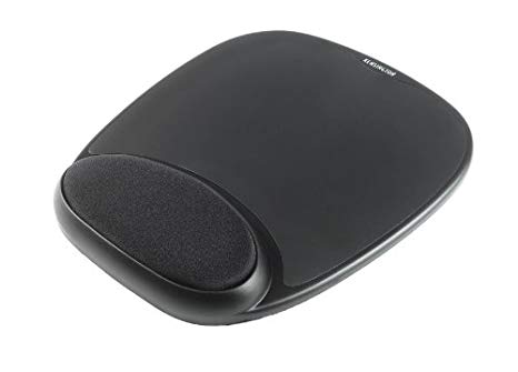 Kensington Ergonomic Gel Mouse Mat with Wrist Support  - Compatible with Laser and Optical Mice - 207 x 25 x 248 mm - Black (62386)