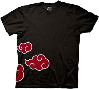 Ripple Junction Naruto Shippuden Men's Short Sleeve T-Shirt Akatsuki Clouds & Anti-Leaf Front & Back Logo Officially Licensed