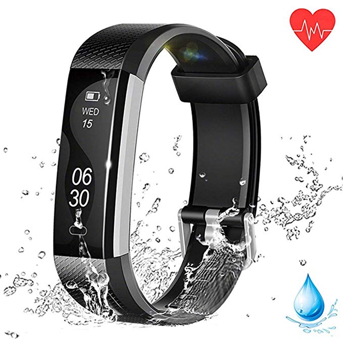 Fitness Watch, Heart Rate Monitor, Waterproof Activity Tracker, Smart Bracelet with Pedometer Compatible with Android iOS Smartphone……