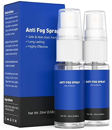 CCnutri Anti Fog Spray for Glasses - Safe on Anti Reflective Lenses & All Lenses | Defogger for Eye Glasses, Mirrors, Swim Goggles, Windows, Snorkel & Ski Masks | Long Lasting Solution
