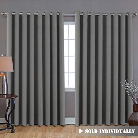 H.VERSAILTEX Patio Door Curtain, Heavy-Duty Room Darkening Sliding Door Drape Room Divider Curtain Screen Partitions, Curtains for Bedroom 84 Inches Long (1 Panel, 8.5ft Wide by 7ft Long, Dove Gray)