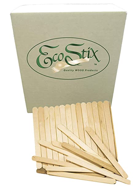 Eco Craft Stix 4-1/2" Wooden Craft Grade Ice Cream Stick - Pack of 1000 Count