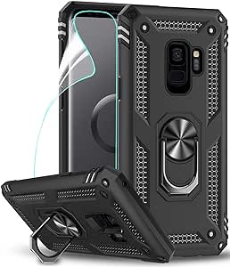 LeYi for Samsung-Galaxy-S9 Phone Case, Samsung-S9 Phone Case with 360° Adjustable Kickstand, Military Grade 2-Layer Heavy Duty Shockproof Protective Cover for Samsung Galaxy S9 (Black)