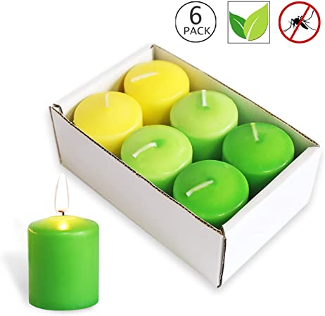 XYUT Votive Citronella Candles Scented Indoor Outdoor Use - - Authentic Citronella - 10 Hour Burn Time, Set of 6