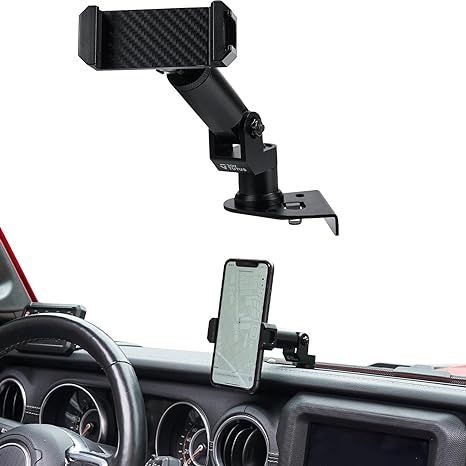 JOYTUTUS Heavy Duty Phone Mount for JL, Dash Mount Cell Phone Holder Compatible with Gladiator JT & 2018-2023 Wrangler JL (NOT 4xe), Compatible with iPhone Android Smartphone, Driver Side