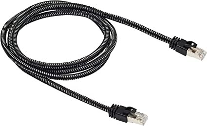 AmazonBasics Cat 7 Braided High-Speed Gigabit Ethernet Patch Internet Cable - 5FT, 1Pack, Black